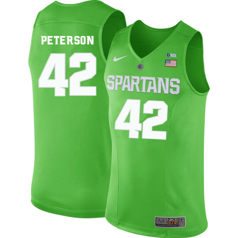 Men Michigan State Spartans #42 Morris Peterson NCAA Nike Authentic Green 2020 College Stitched Basketball Jersey EE41S83YY
